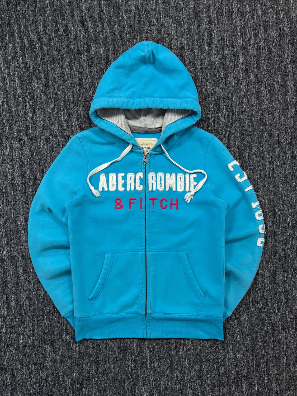 아베크롬비 블루 자수로고 후드집업 상품이미지4
