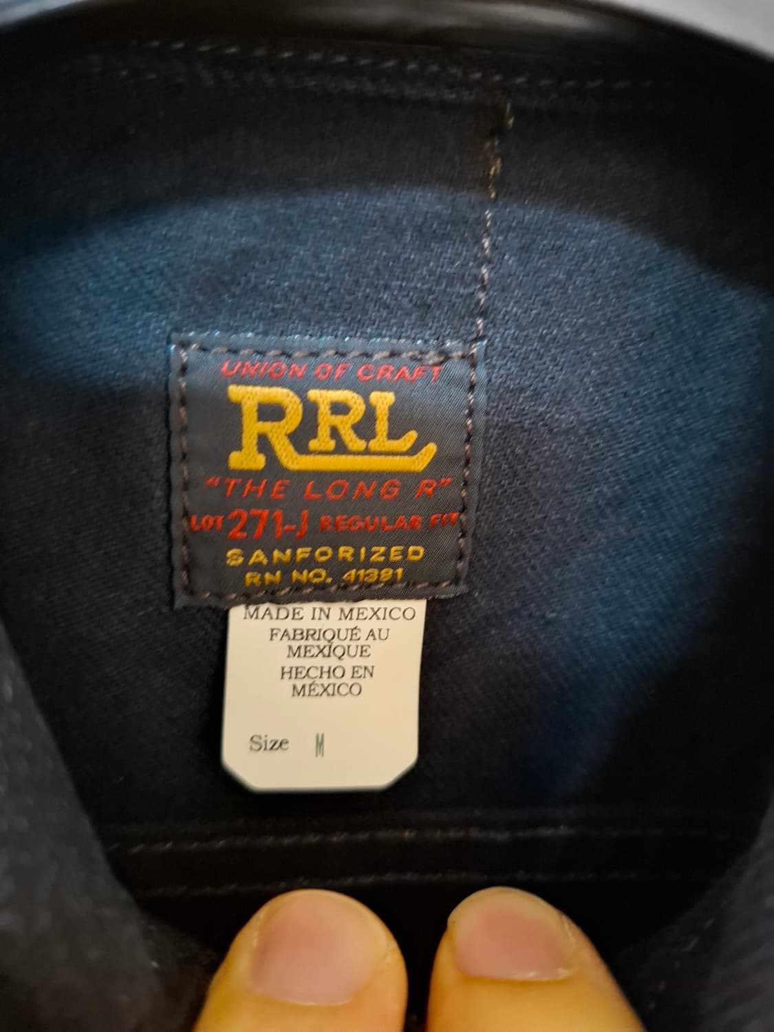 M RRL 더블알엘 lot271 블랙 데님 자켓 상품이미지3