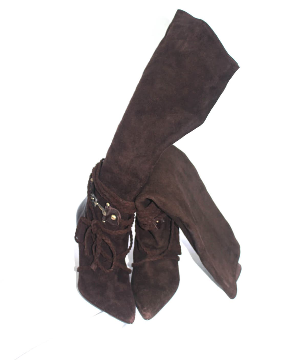 Western strap detail suede long boots 상품이미지2