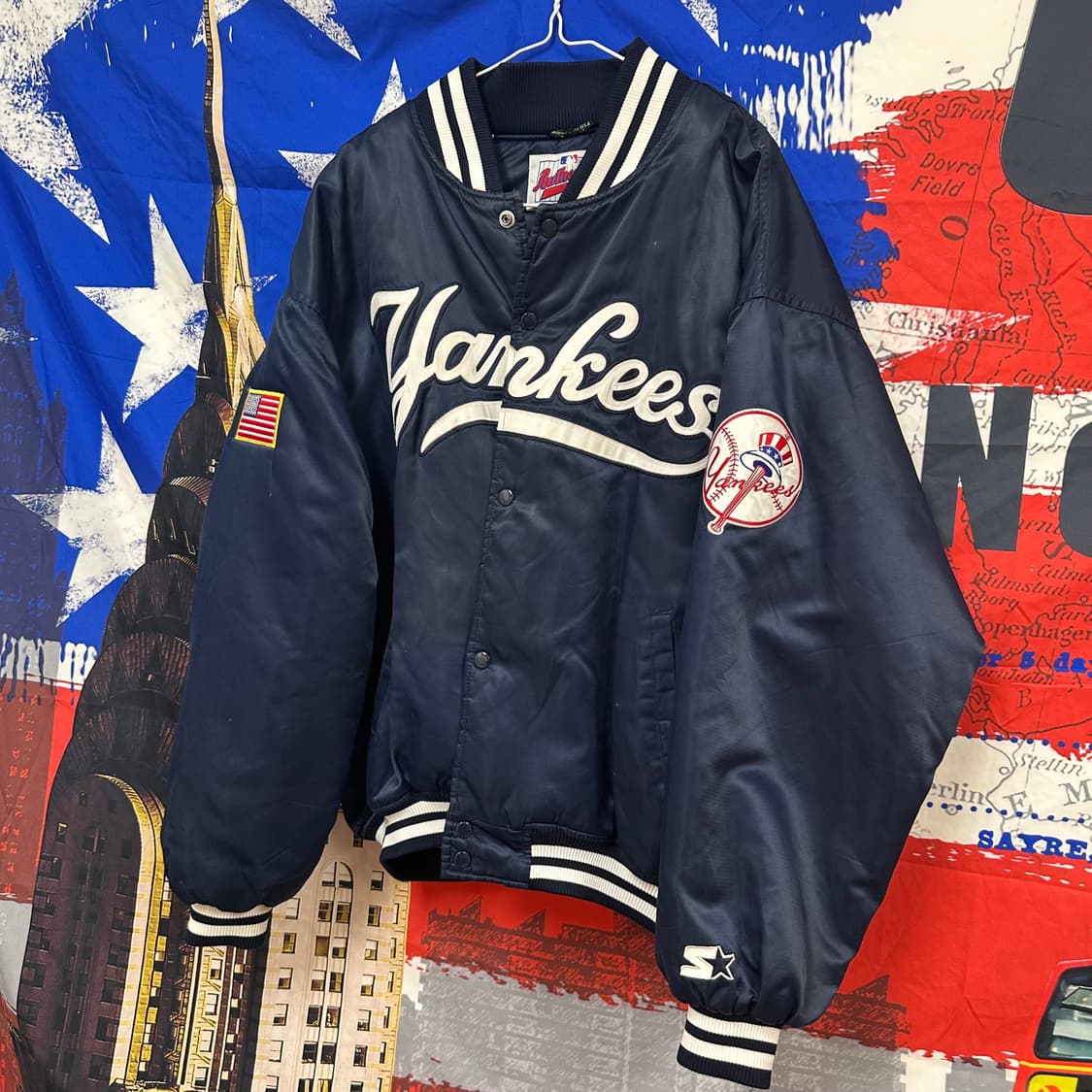 s급 스타터 성조기 오왼 뉴욕양키스 오버핏누빔자켓 XL105 상품이미지2
