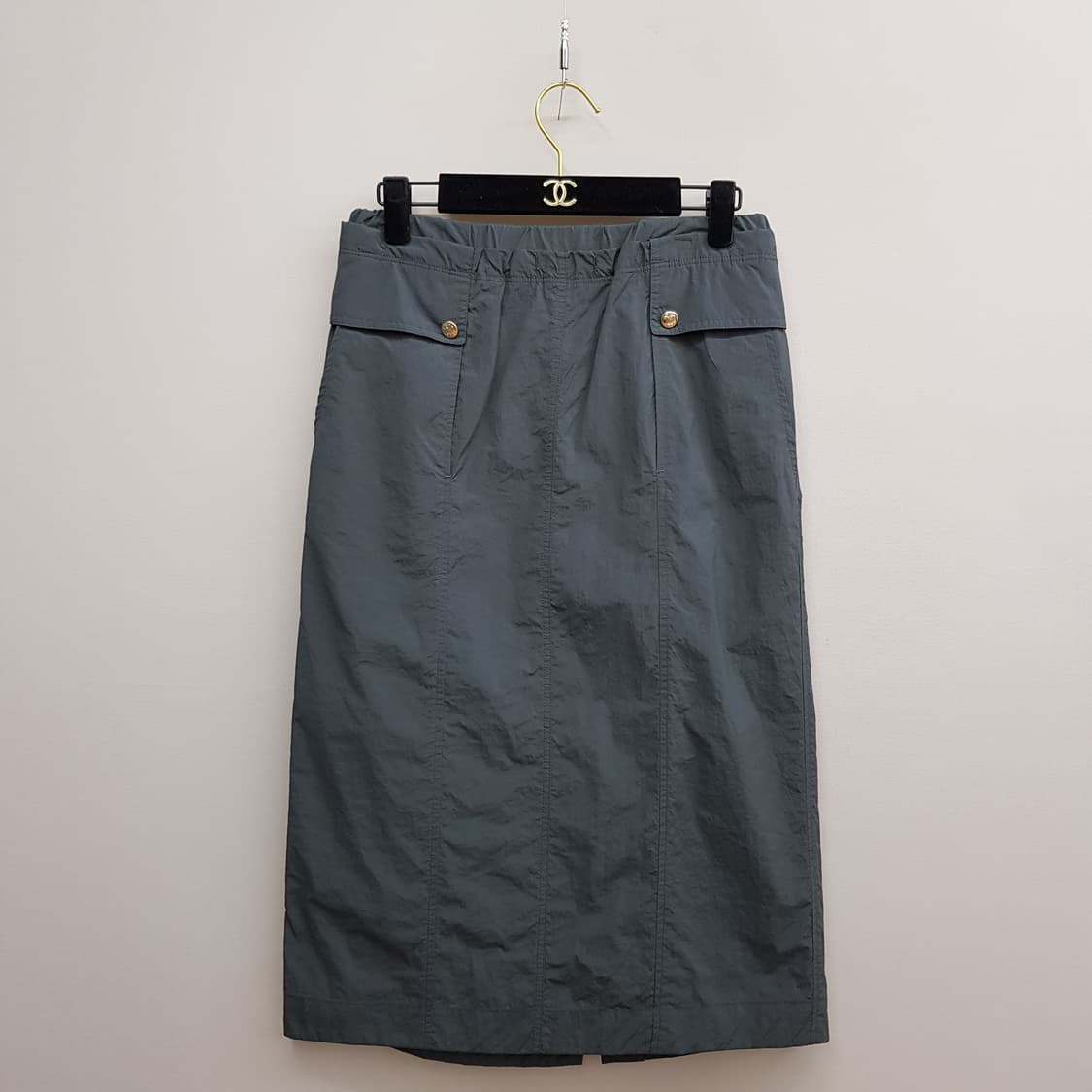 한섬 SJSJ 2023 나일론 밴딩 롱 스커트 64-94사이즈 상품이미지1