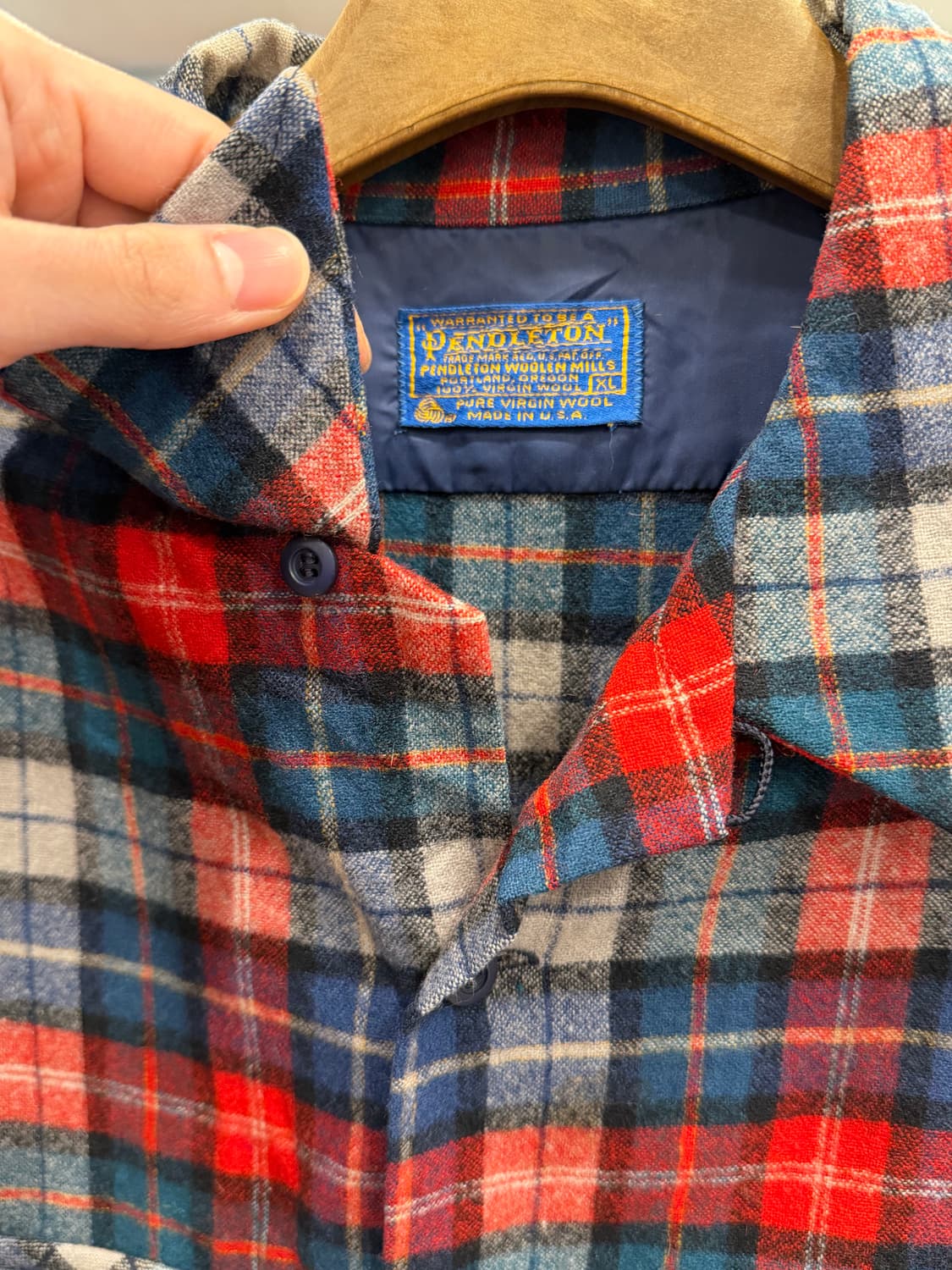 70-80s Pendleton 펜들턴 플란넬 체크 울 셔츠 (USA) 상품이미지4