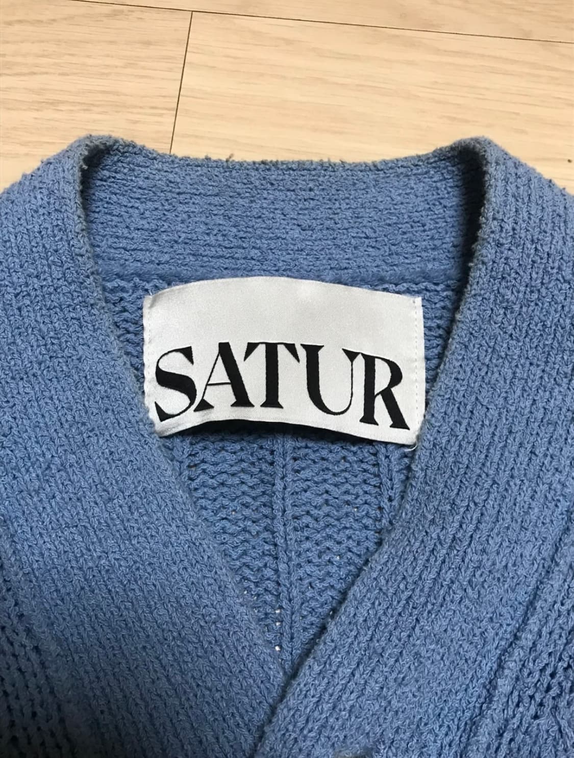 [L] 세터 가디건 에메랄드 블루 상품이미지4