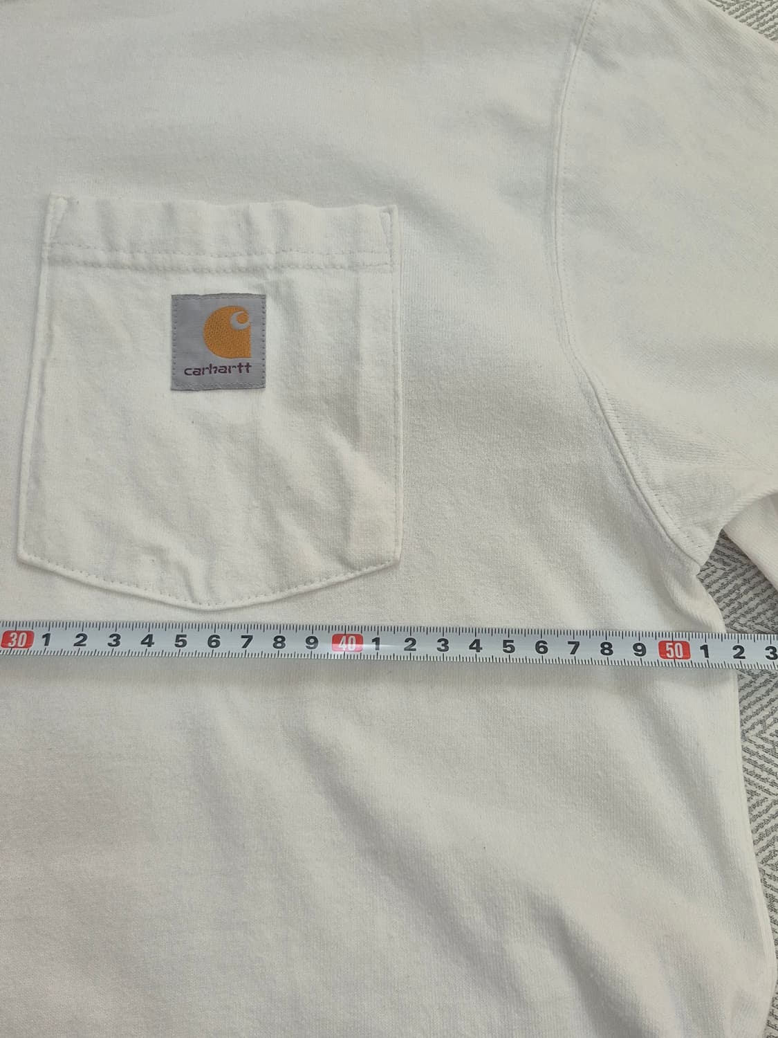 [M] 칼하트 포켓 반팔티 화이트 코튼 상품이미지6