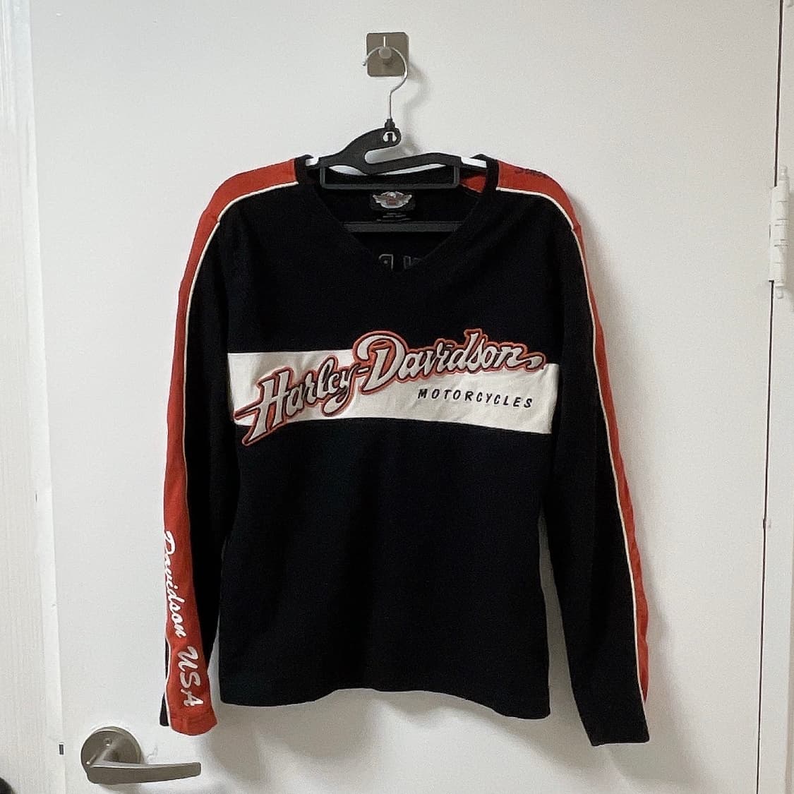 [무배] 할리데이비슨 브이넥 롱슬리브 긴팔 티셔츠 상품이미지1
