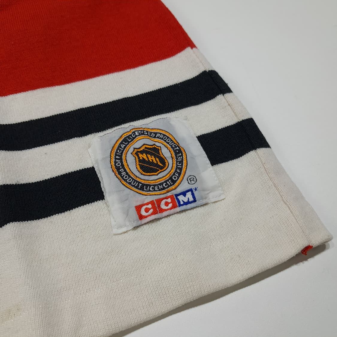 CL344 L CCM 90s 캐나다판 폴리 스트라이프 레드 니트 스웨터 상품이미지5