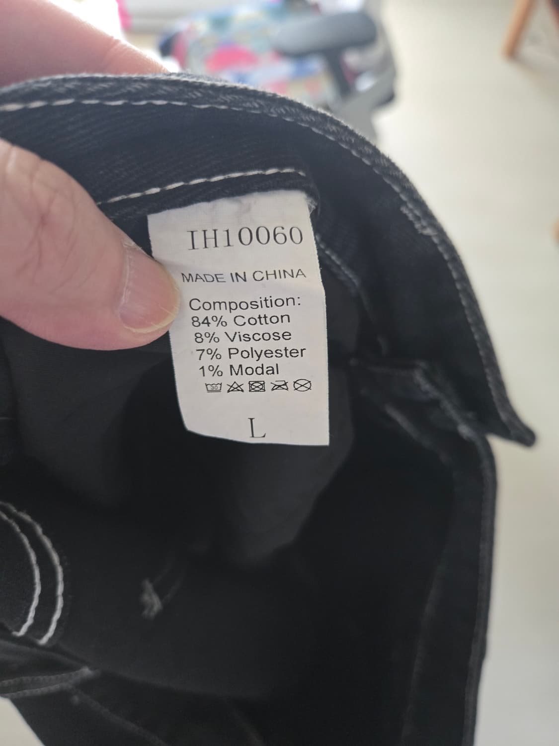 블랙 와이드 스티치 데님 34사이즈 상품이미지5