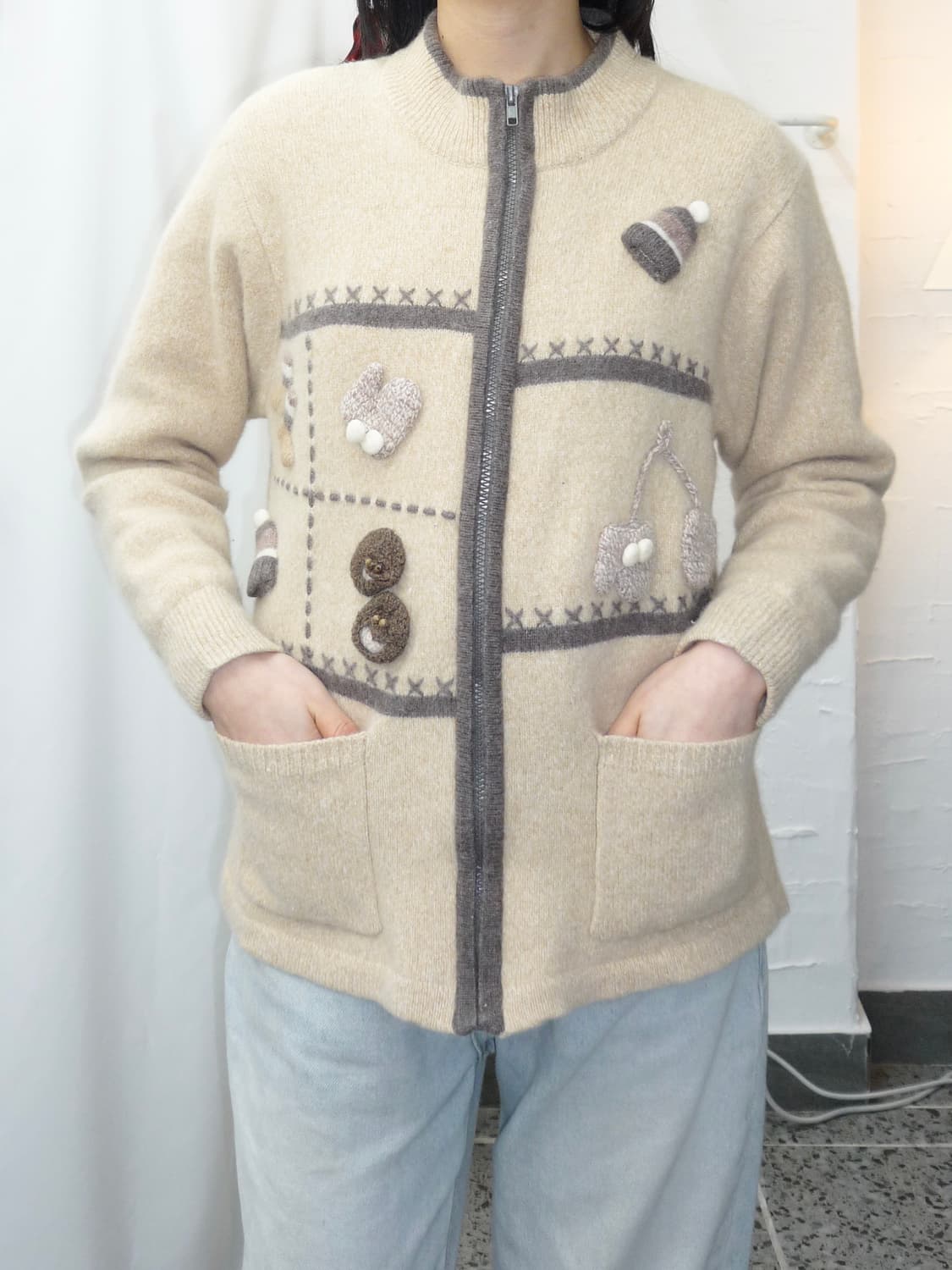 Winter mood zip-up cardigan 상품이미지4