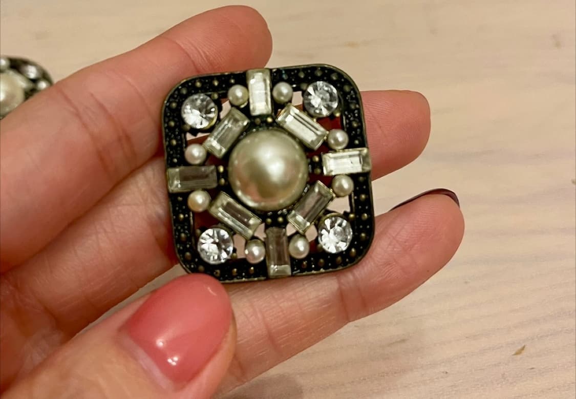 TOPSHOP 탑샵 빈티지 무드 진주 큐빅 귀걸이/미착용 상품이미지2