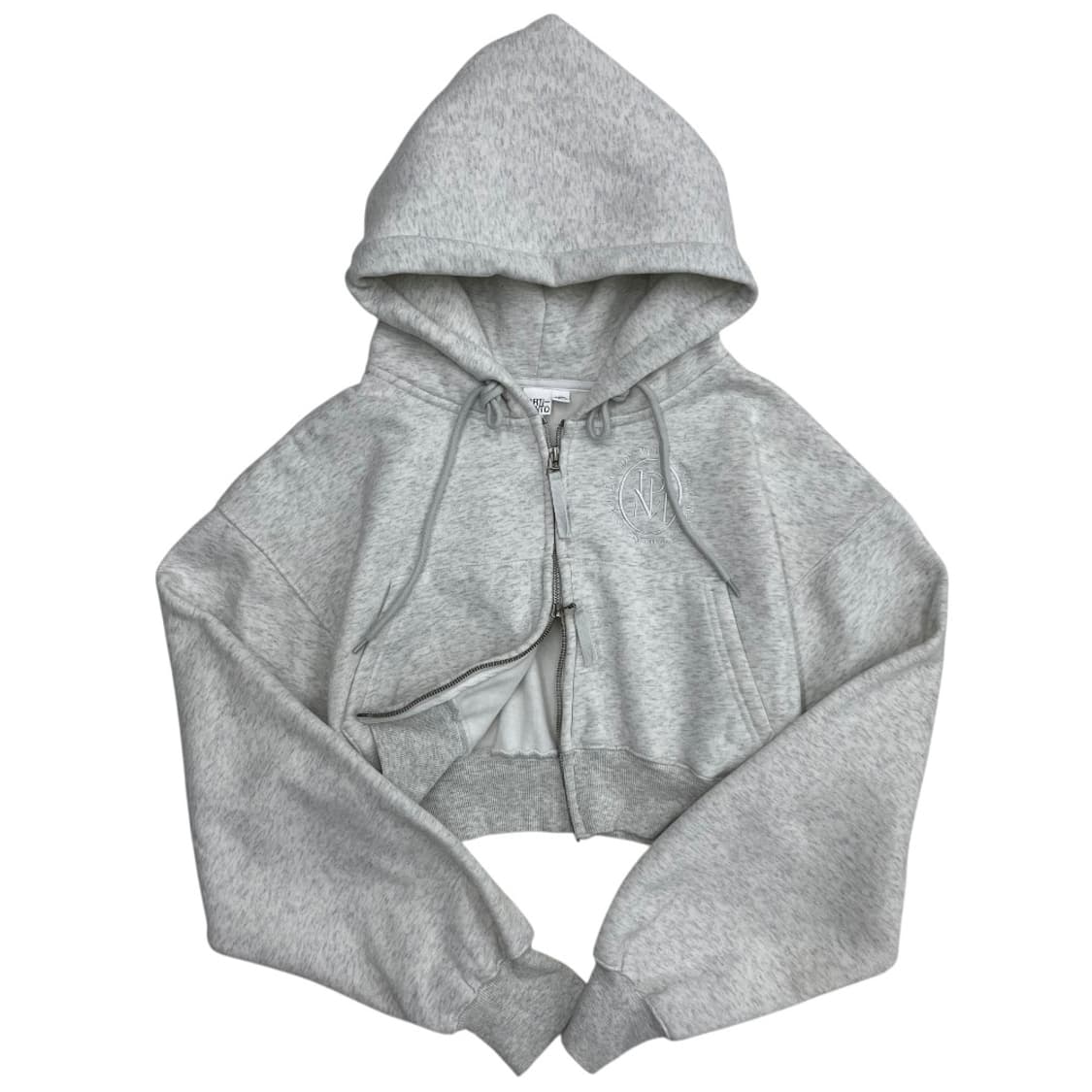 파르티멘토 백멜란지 크롭 투웨이 후드집업 상품이미지2