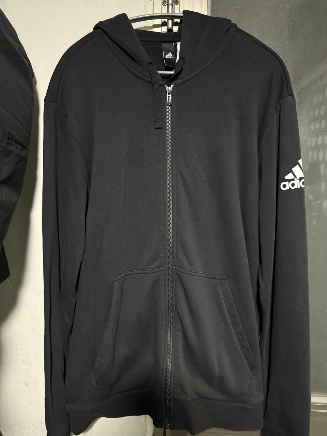 아디다스 블랙 기모 후드집업 xl 상품이미지1