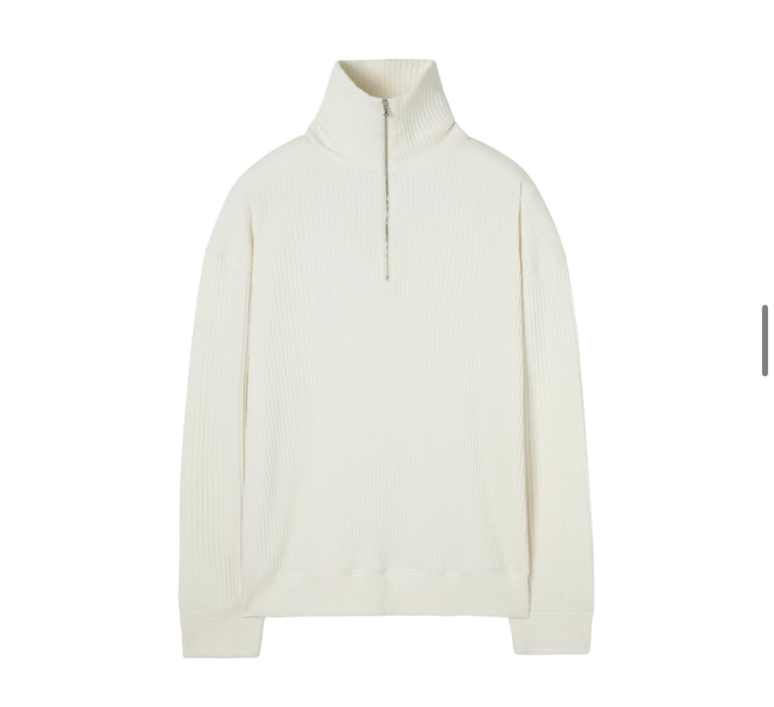 인사일런스 하프 집업 니트 크림색상 상품이미지1