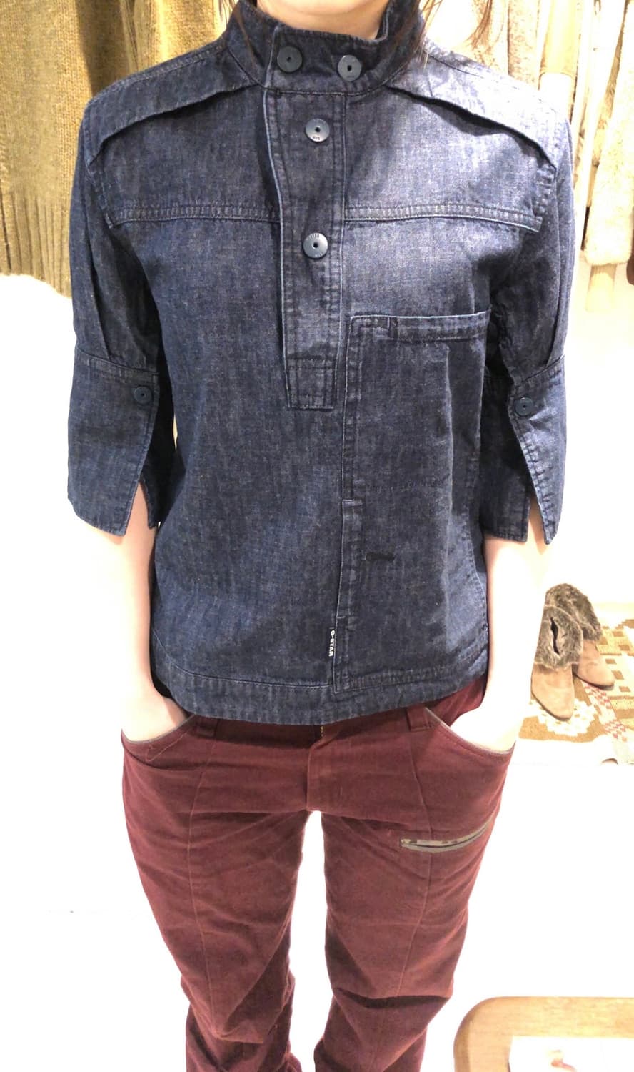 지스타 데님 블라우스 상품이미지2