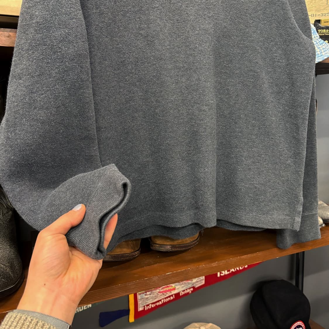 90s 폴로 랄프로렌 파인리브 하프집업 코튼니트 스웨터 차콜 N640 상품이미지4