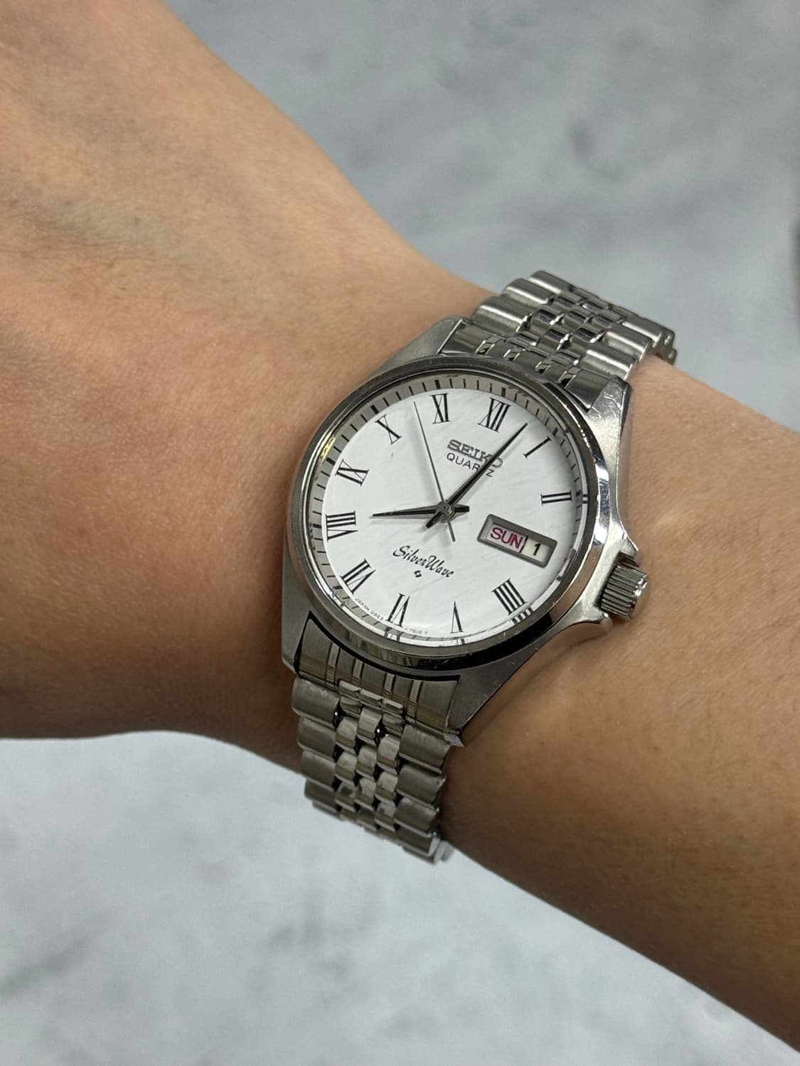 70s 빈티지 세이코 실버웨이브 로마인덱스 쿼츠 상품이미지10