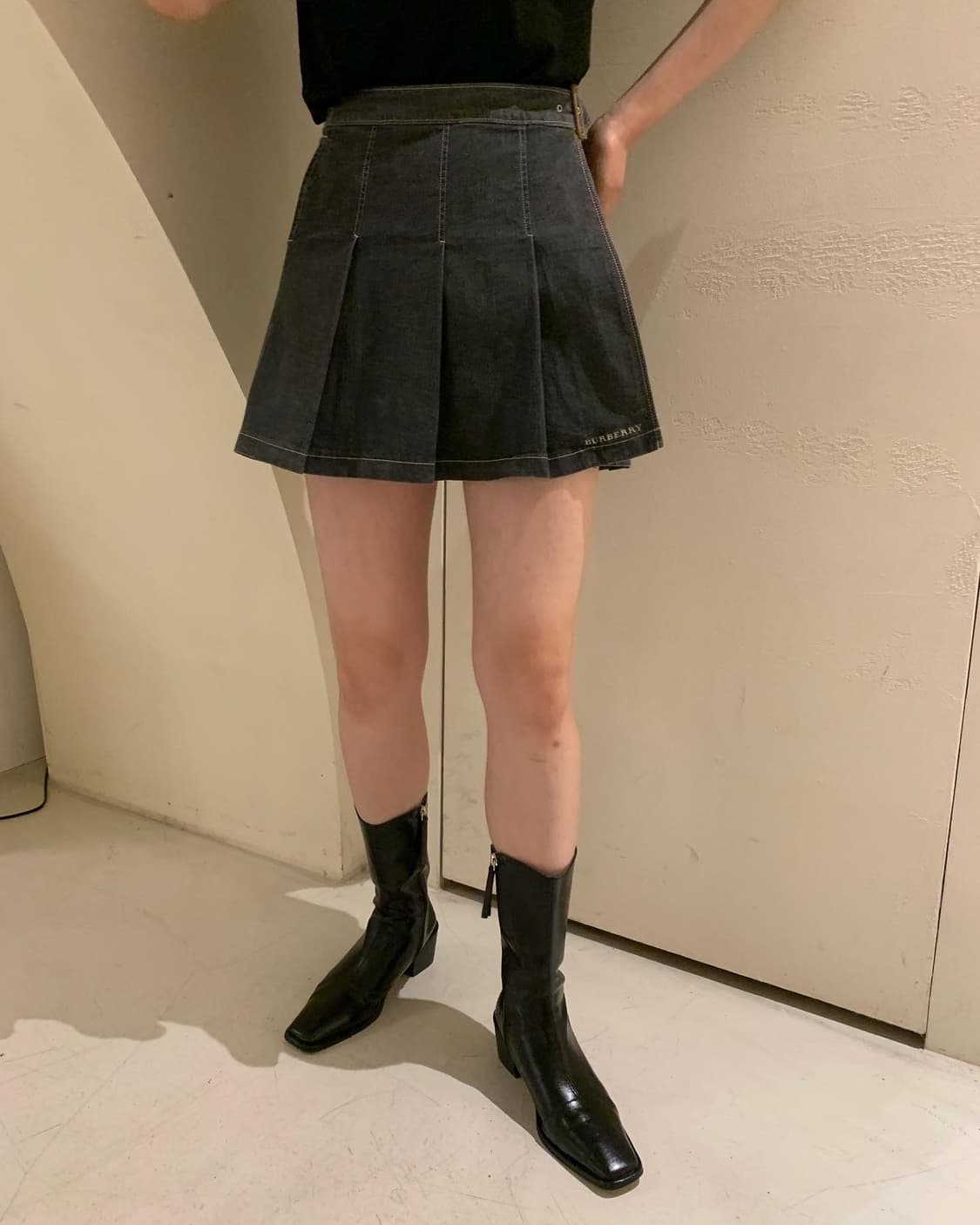 버저리 데님 스커트 상품이미지4
