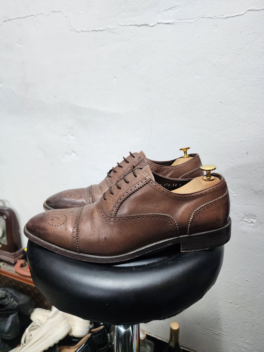 미소페 브라운 윙팁 남성 구두 상품이미지2