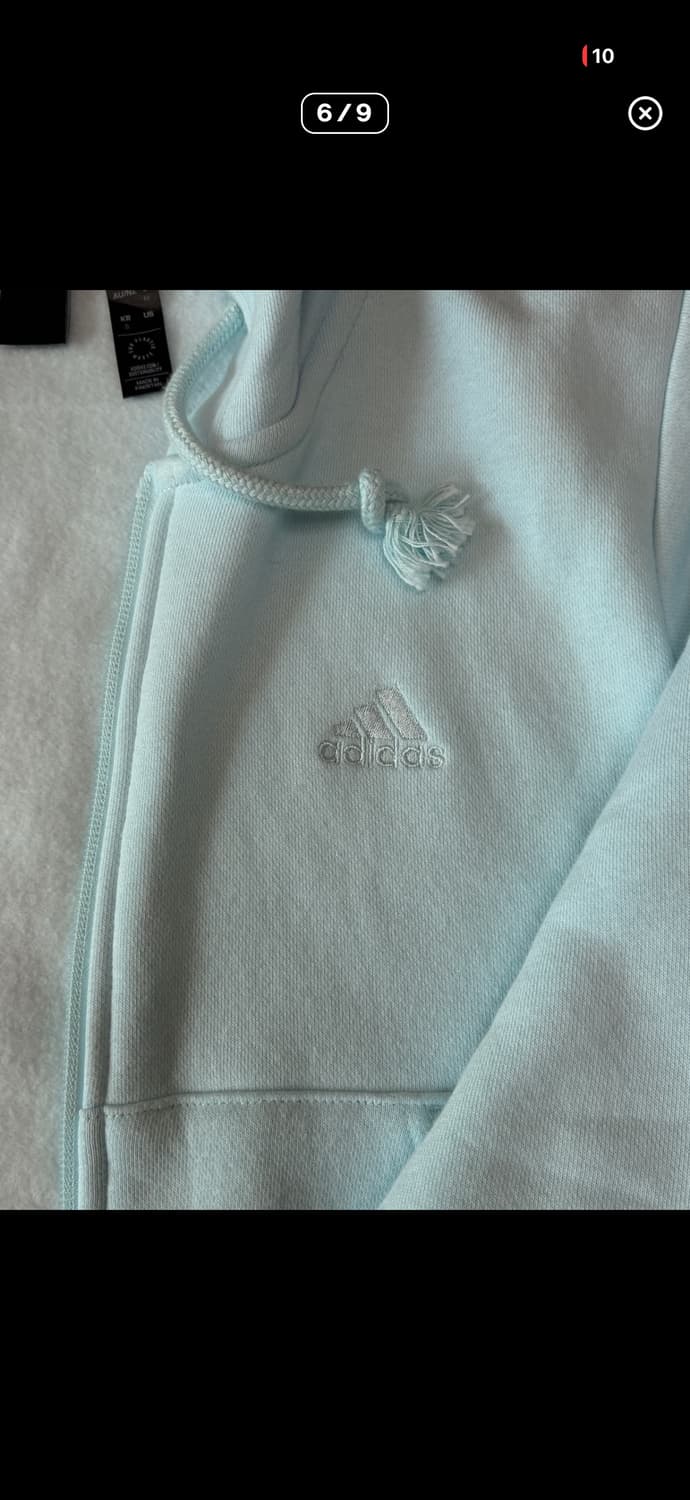 아디다스 시나모롤 스카이블루 기모 크롭 후드집업 s 상품이미지2