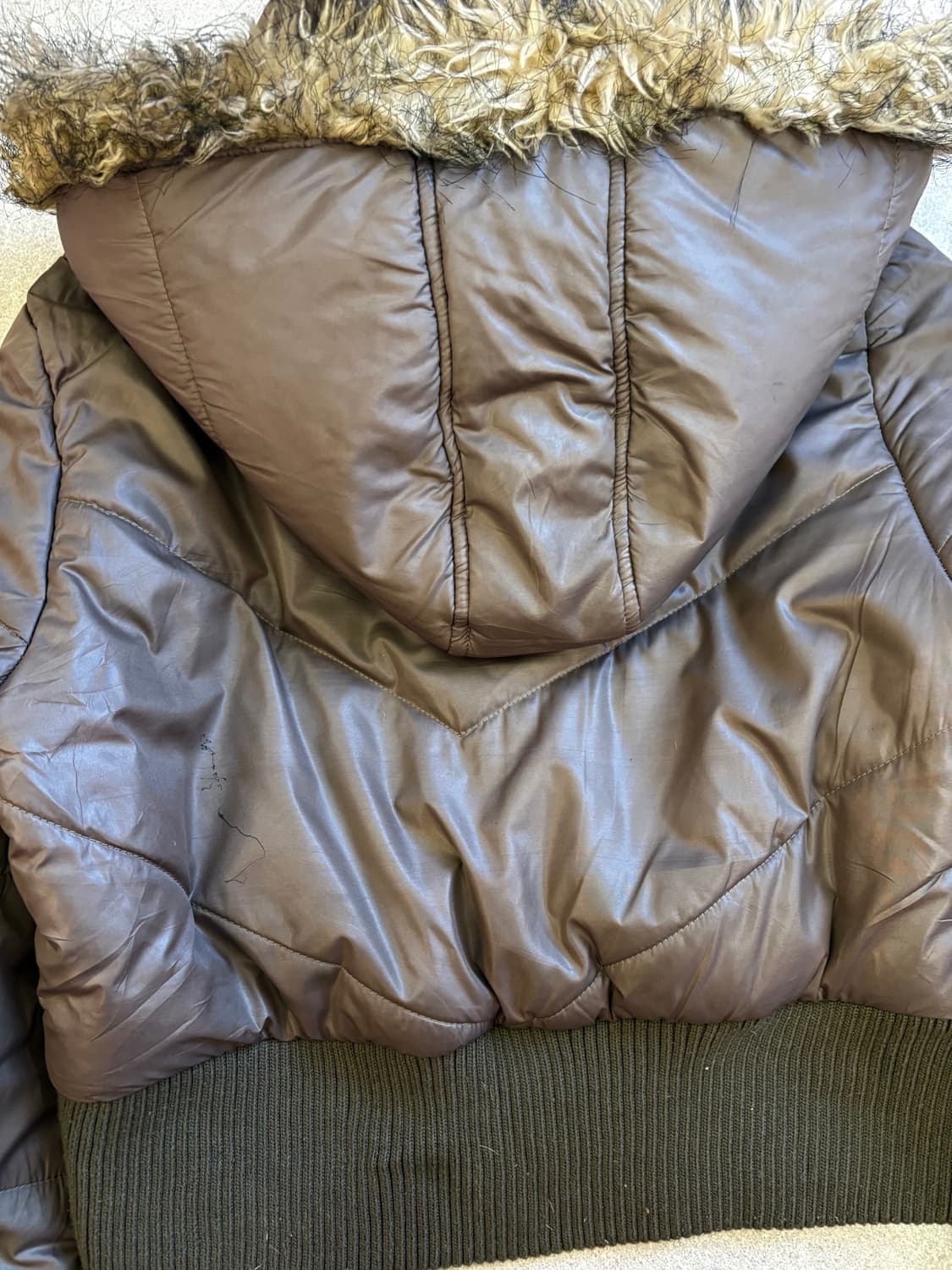 브라운 퍼 크롭 패딩 상품이미지8