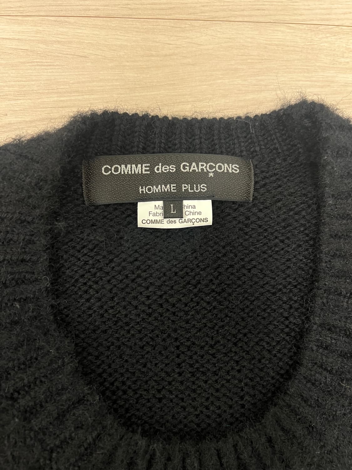 꼼데가르송 옴므플러스 / 레터링 자카드 브러쉬 울 니트 / L 상품이미지4