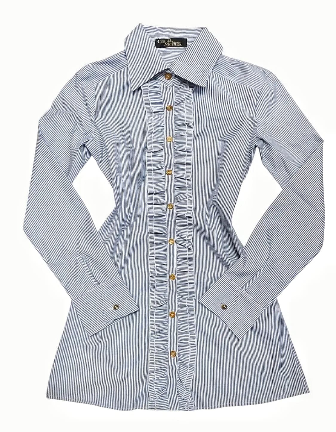 세실맥비 레이스 프릴 셔츠캉캉원피스 블라우스 긱시크 핀터깔 로맨틱히메갸루 상품이미지1