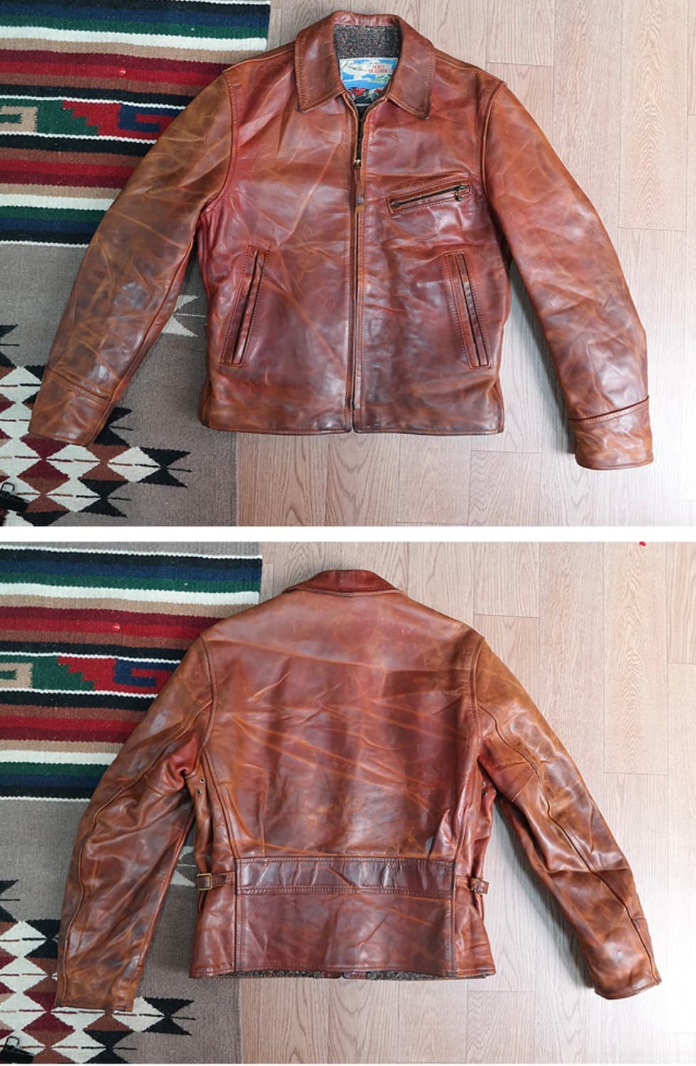 에어로 레더 AERO LEATHER 말가죽 자켓 36 상품이미지5