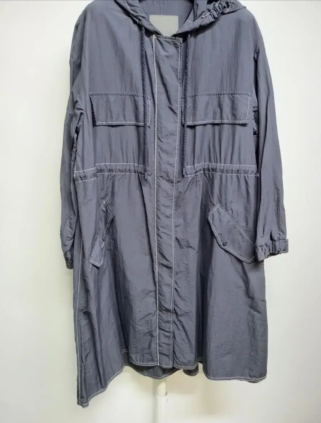 데코 춘추 홀겹 후드 얇은포코노 롱 바람막이 F 상품이미지3