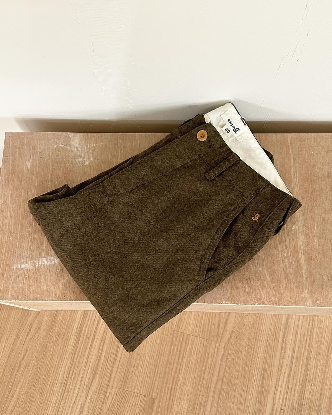 45rpm 브라운 코튼 슬랙스 팬츠 상품이미지2