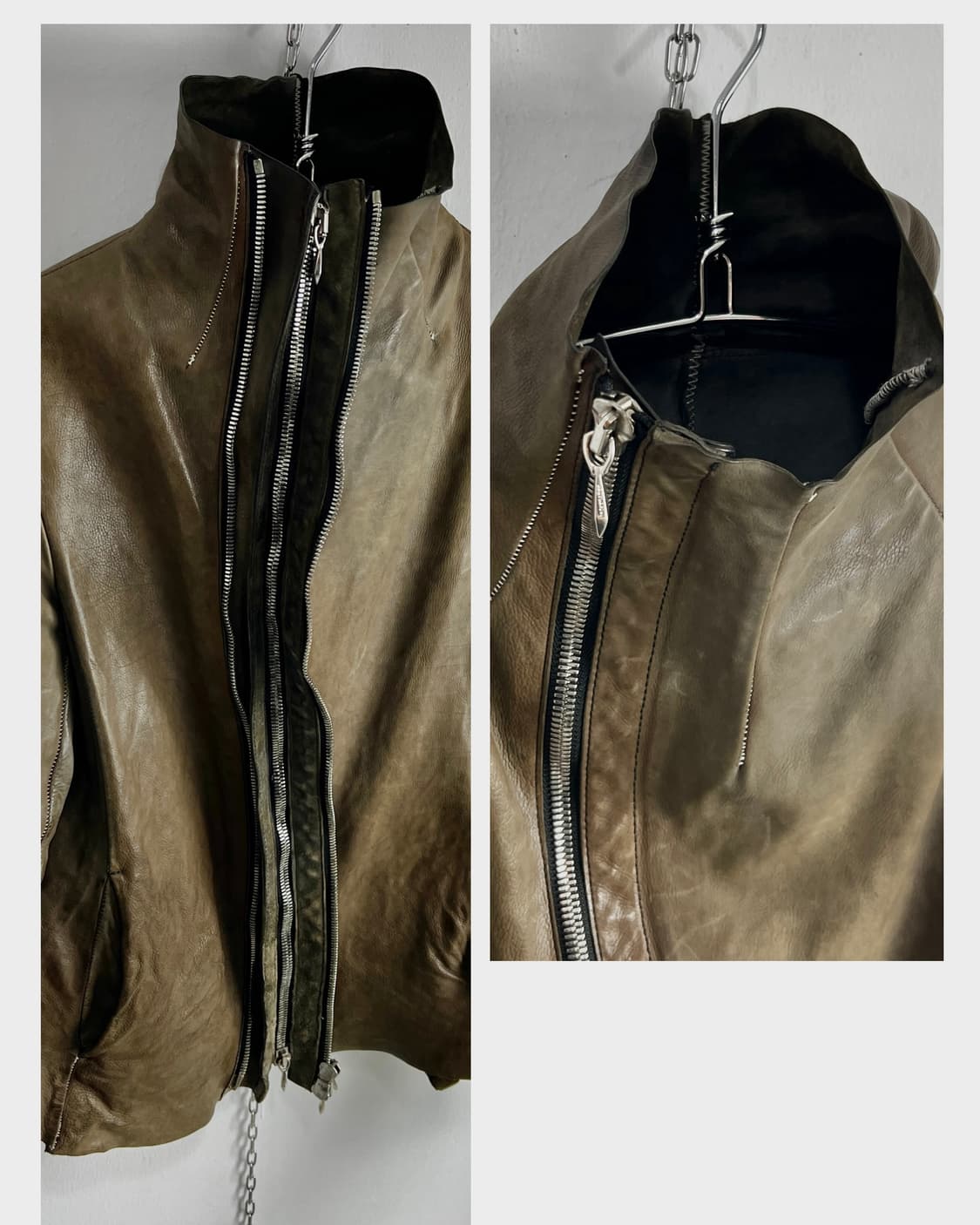 인카네이션 (Incarnation) 바이어스 더블 집업 레더 자켓 상품이미지5