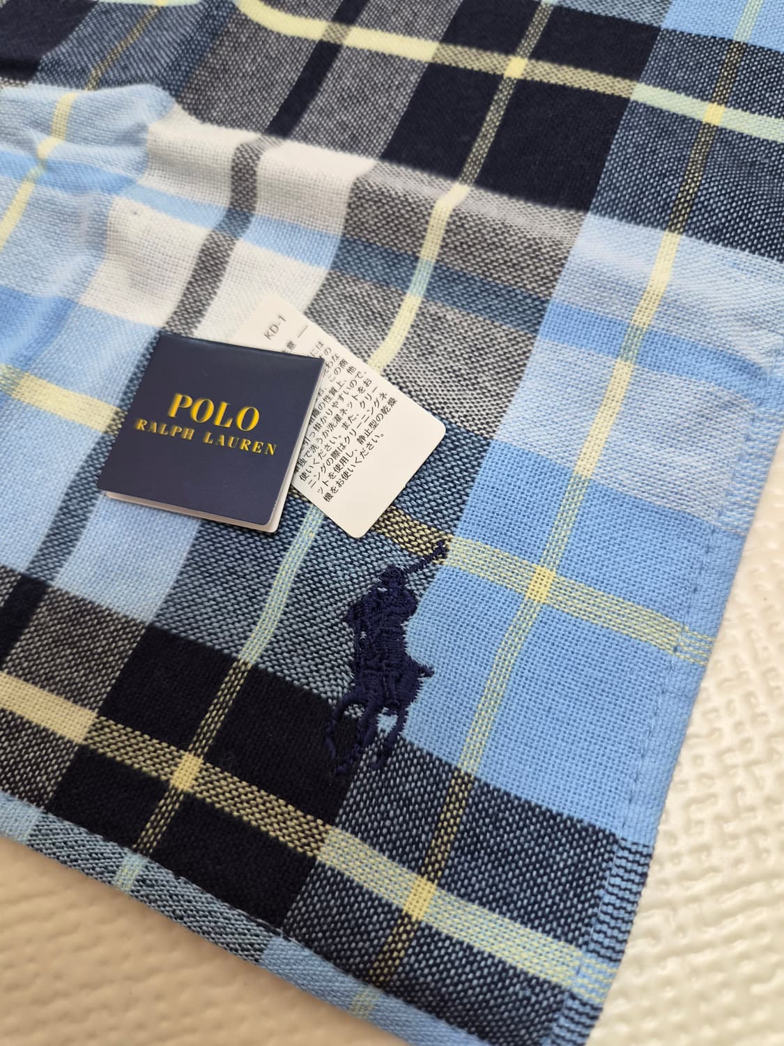 폴로 랄프로렌 Polo Ralph Lauren 체크 손수건 스카이블루 상품이미지1