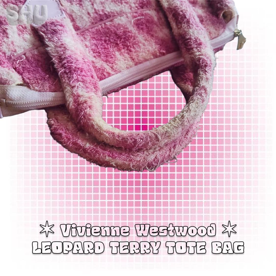 비비안웨스트우드 핑크 레오파드 테리 부클 토트백 상품이미지4