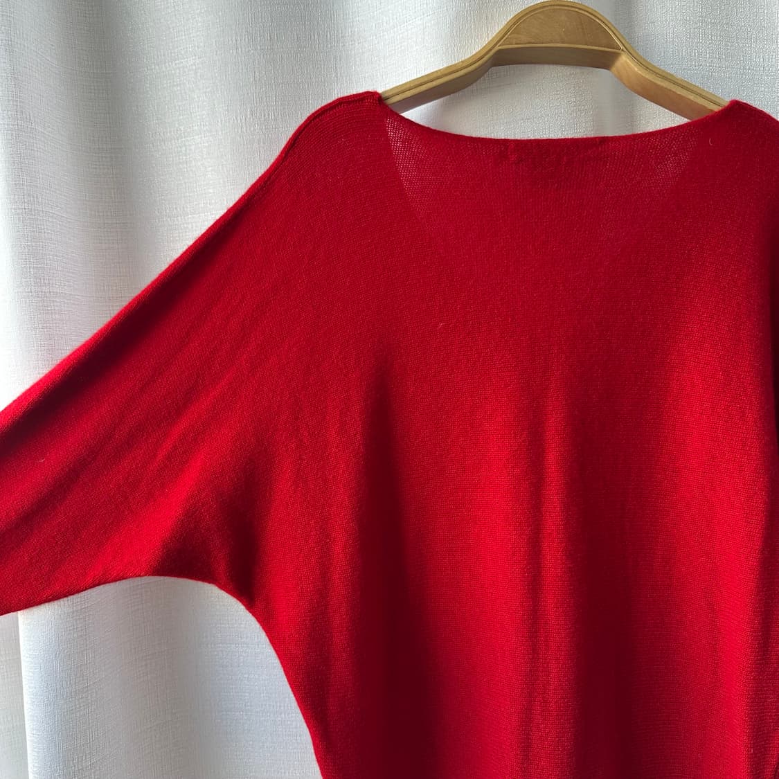 랄프로렌 100% 캐시미어 브이넥 니트 스웨터 레드 S 상품이미지8