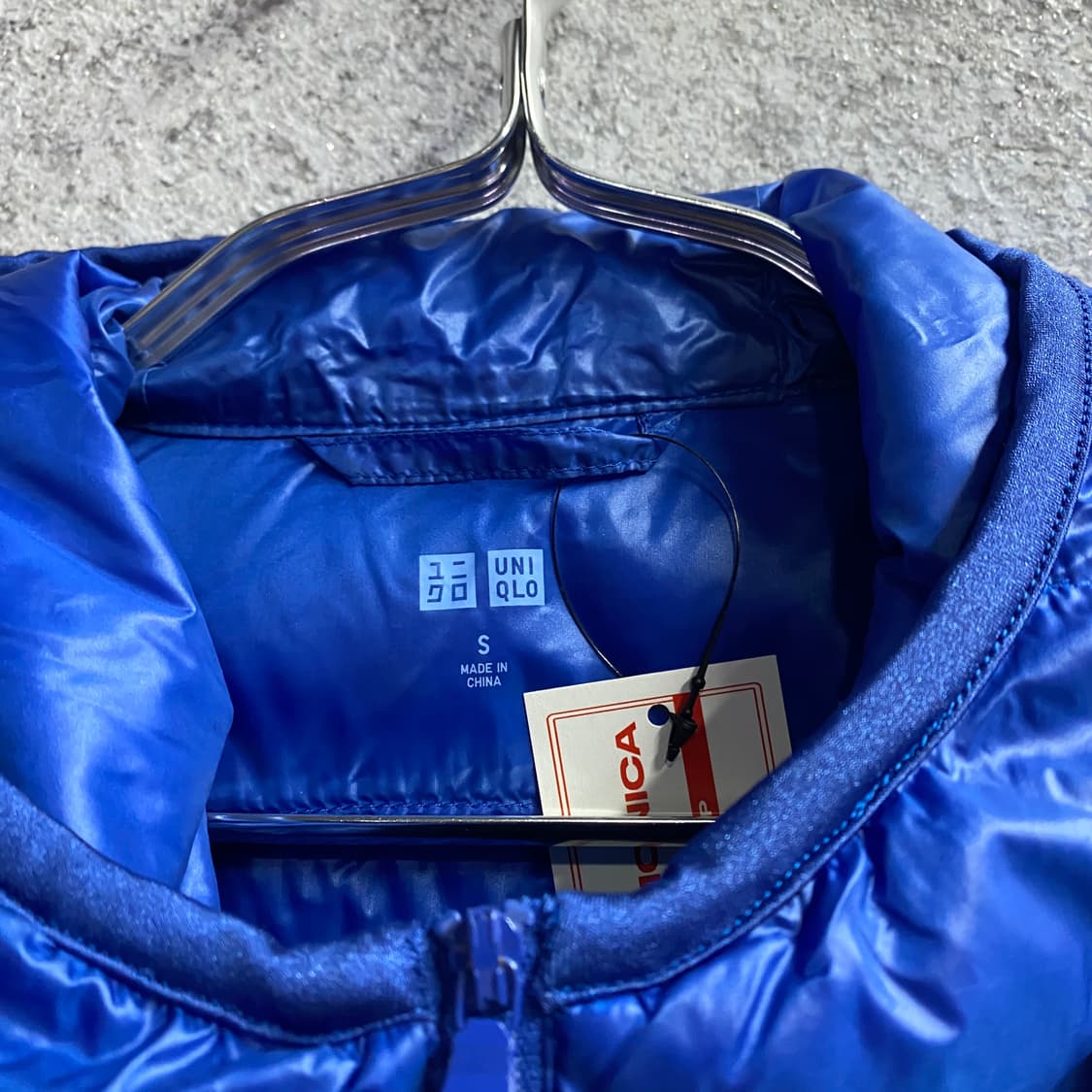 유니클로 딥블루 후드 경량패딩 b3390 상품이미지3
