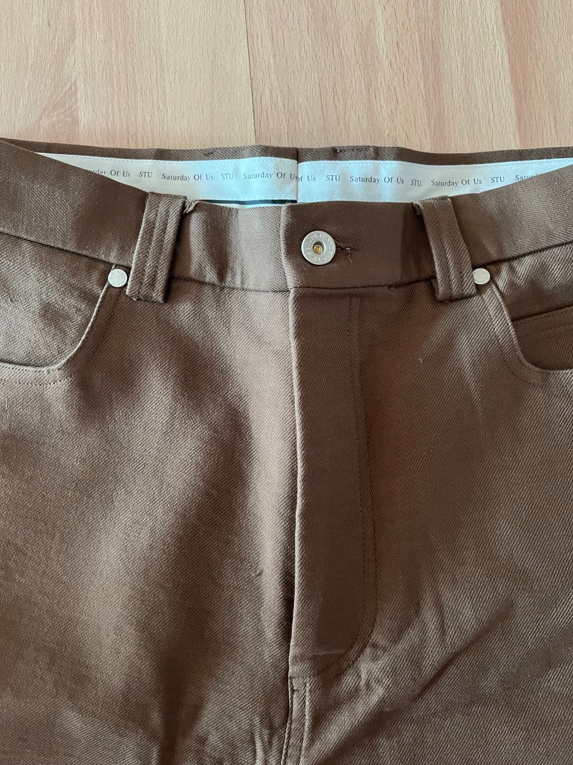 STU 플레어 데님 팬츠 브라운 L 상품이미지2