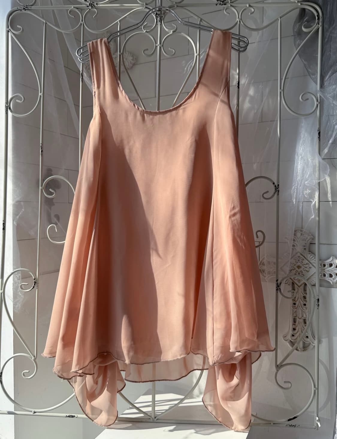 Salmon chiffon sleeveless top 상품이미지2
