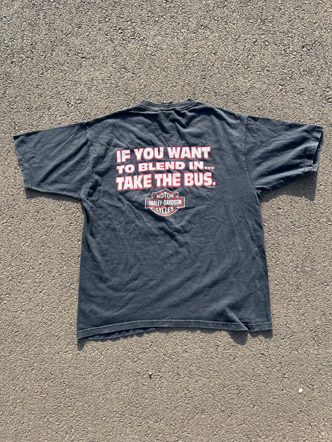 90s USA 빈티지 할리 데이비슨 'Take The Bus' 티셔츠 상품이미지3