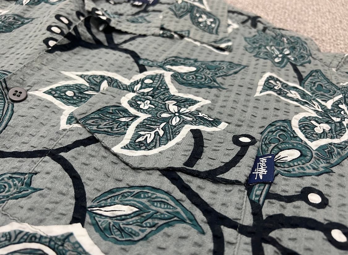 90s 스투시 stussy 플라워 패턴 하와이안 반팔 셔츠 남방 상품이미지4