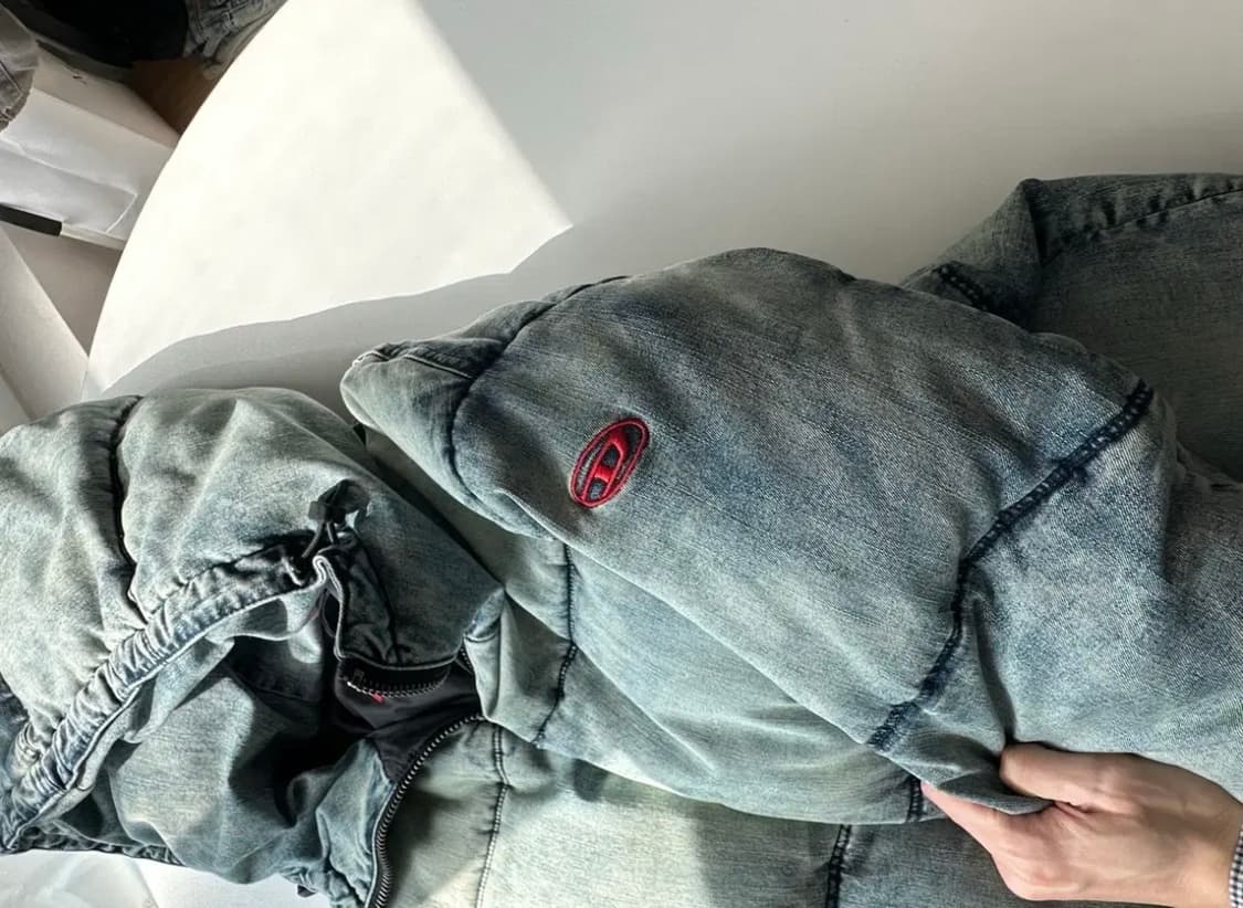 디젤 트리티드 데님 퍼퍼 자켓 블루 상품이미지1