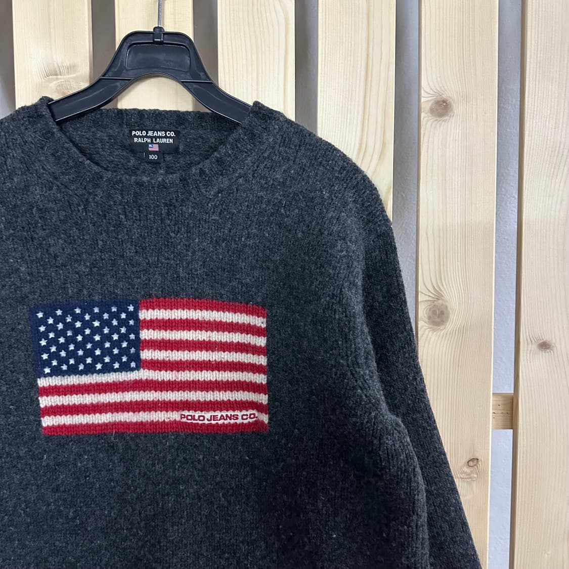 (M) 폴로 그레이 성조기 니트 상품이미지4