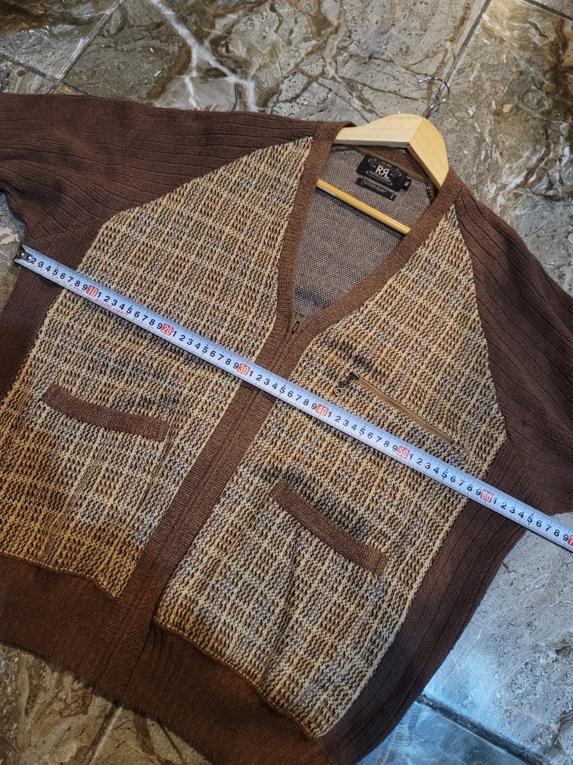 더블알엘 브라운 체크 니트집업 가디건 상품이미지6