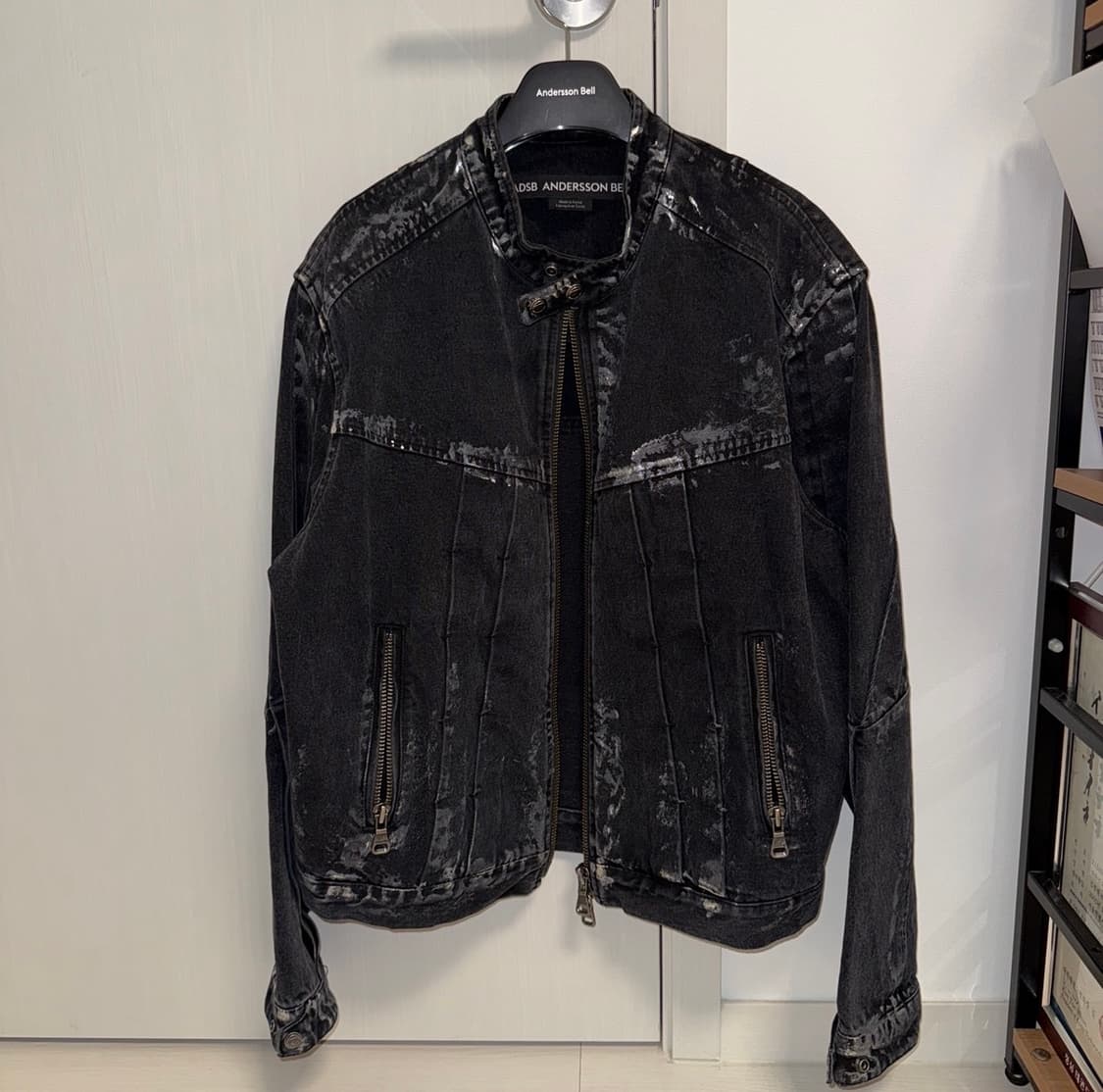 wax coated denim motorcycle jacket 상품이미지1