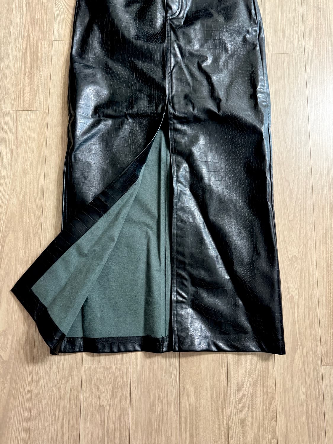 자라) 크로커 레더 롱 스커트 상품이미지2