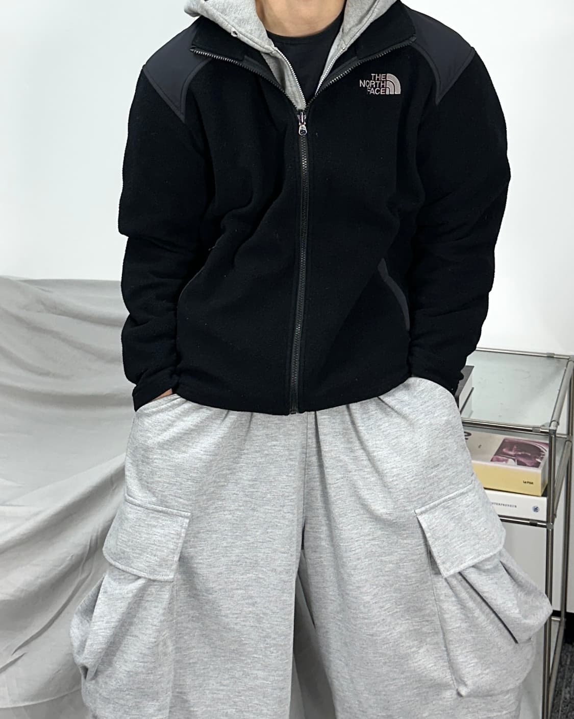노스페이스 블랙 숄더패치 플리스 자켓 95 상품이미지1