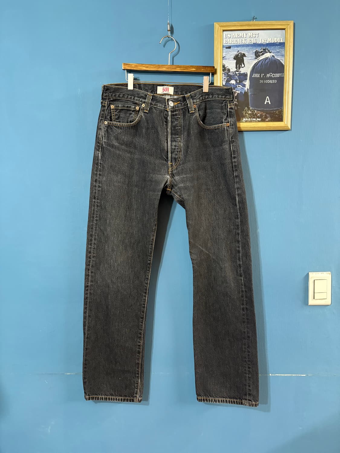 00’s Levis black 501 denim pant. 상품이미지1