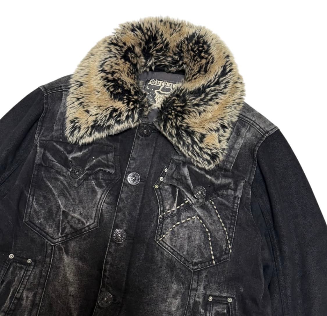 버커루 퍼카라 흑청 데님자켓 상품이미지3