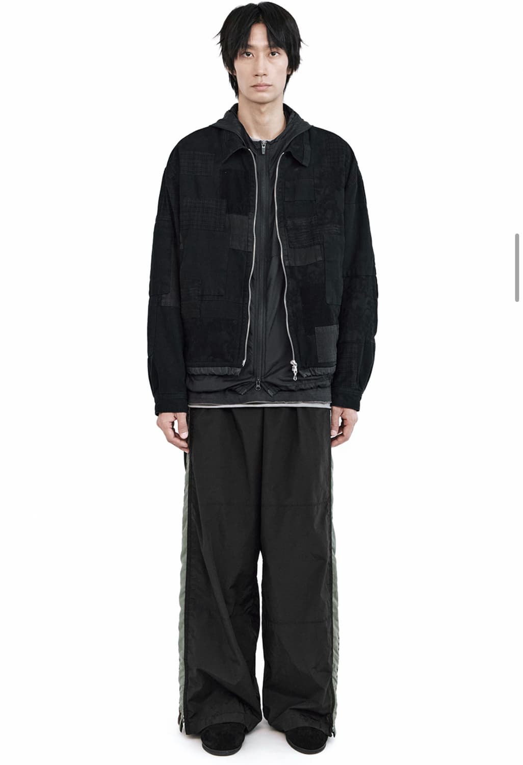 폴리테루 패치워크 스윙 탑 블랙 상품이미지3