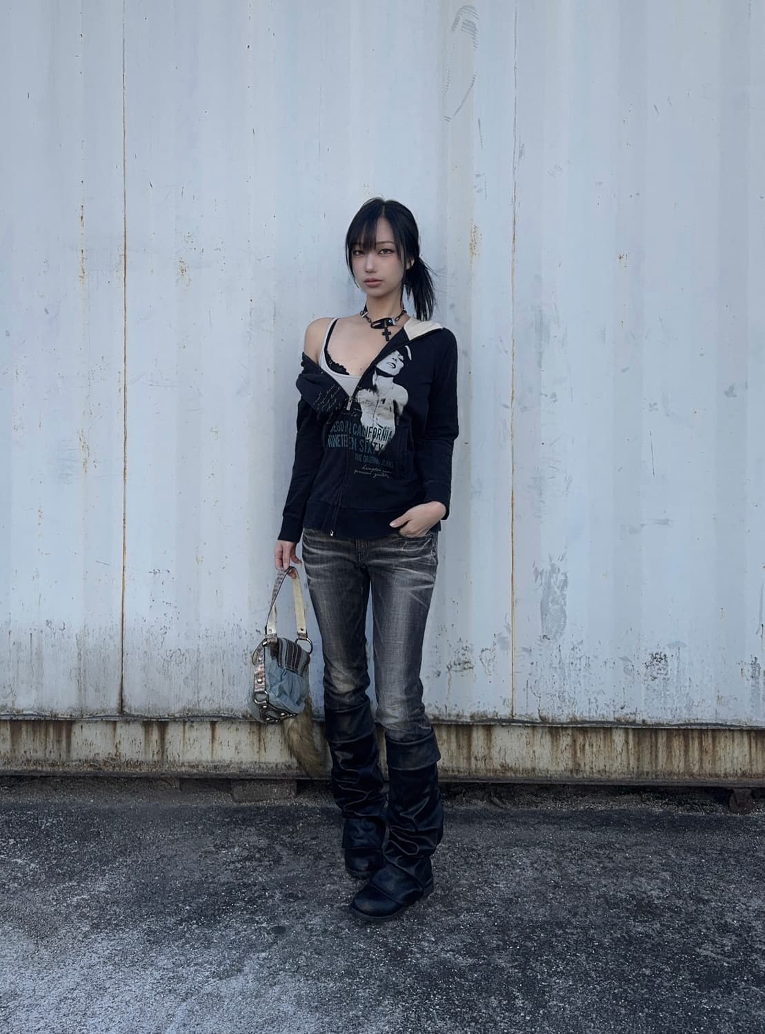 Vintage printing hood zip up 상품이미지3