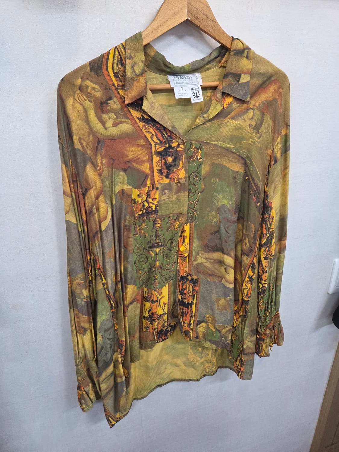 트랜짓 여성 이태리 르네상스 프린팅 실크 블라우스 프리  상품이미지4