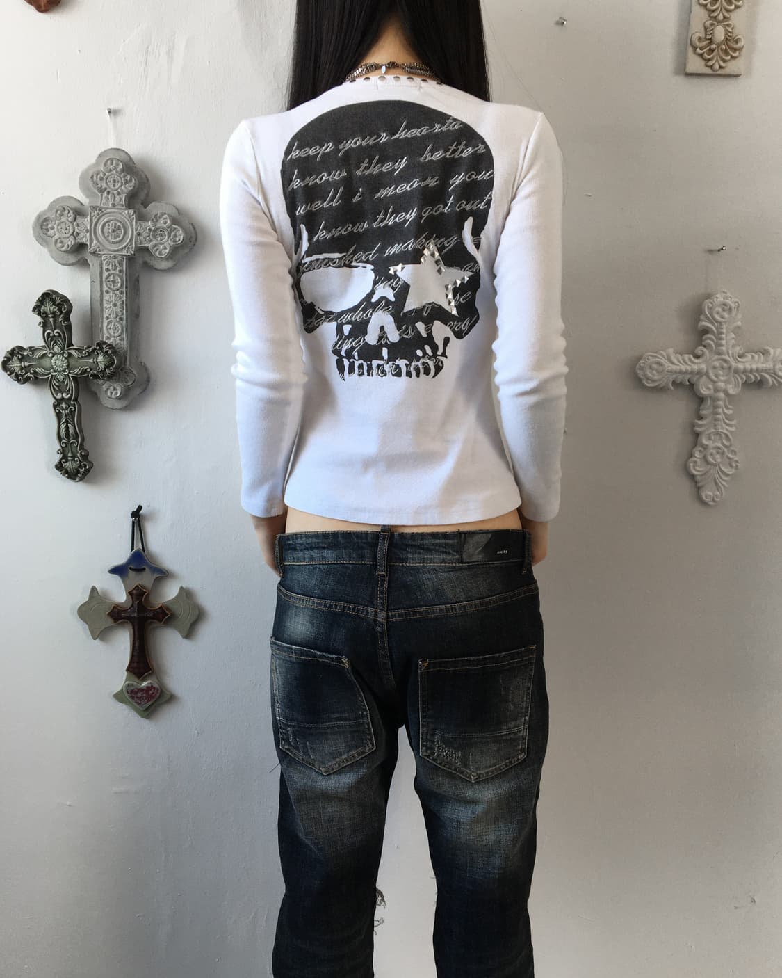 Back skull printing sleeve 상품이미지6