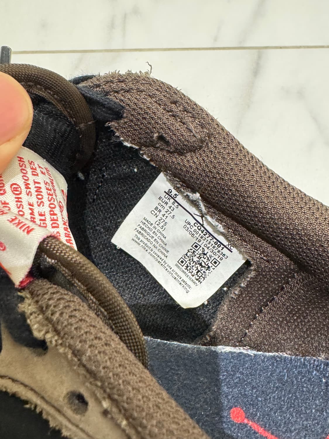 나이키 트래비스 스캇 에어 조던 1 로우 OG 모카 275cm 상품이미지7